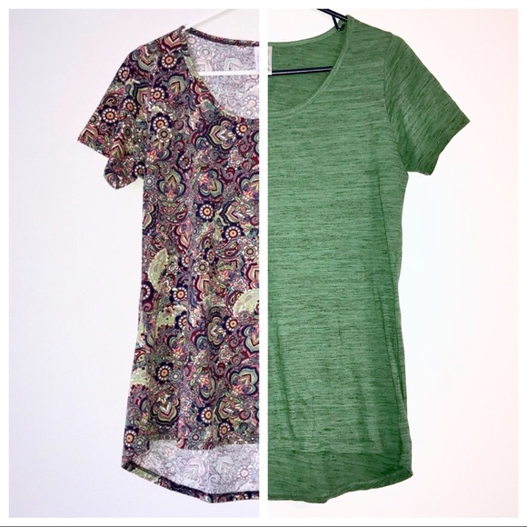 LuLaRoe Tops - LuLaRoe Classic Paisley & Green T Shirt Bundle